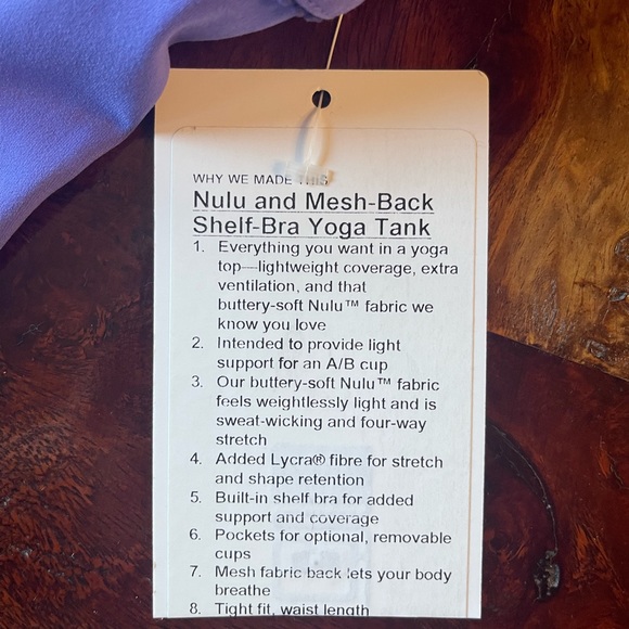 Lululemon Nulu and Mesh-Back Shelf-Bra Yoga Tank. Size 4 - Picture 5 of 5